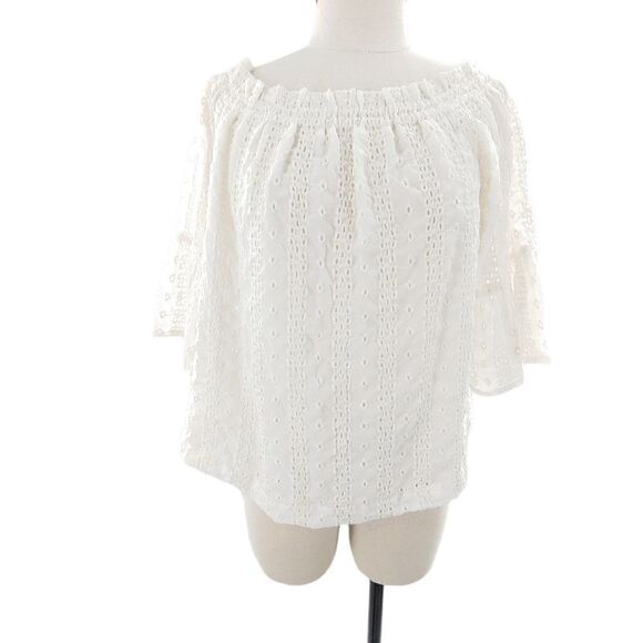 Anthro Floreat eyelet top with bell sleeves - Picture 7 of 12